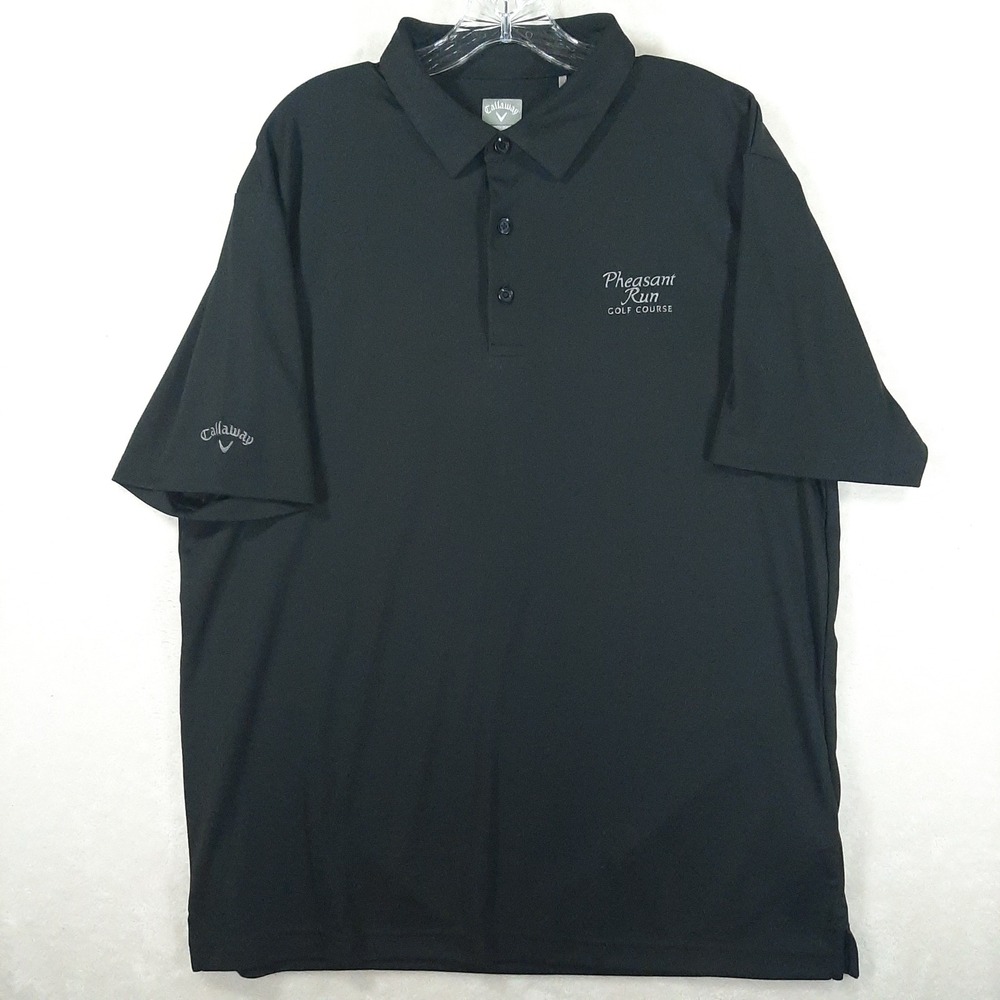 Callaway Opti-Dri Mens XL Black Pheasant Run Golf Course Polo Shirt